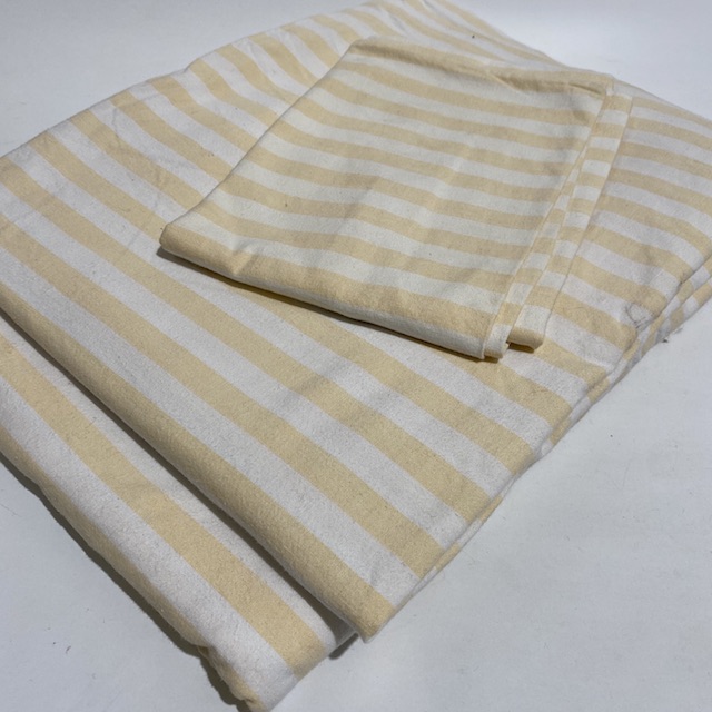 SHEET SET, Striped Yellow White (2 Sheets, Pillowcase)
